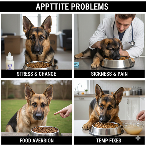 Chó Becgie Đức bỏ ăn do stress, bệnh lý hoặc thay đổi thức ăn và các cách xử lý phù hợp