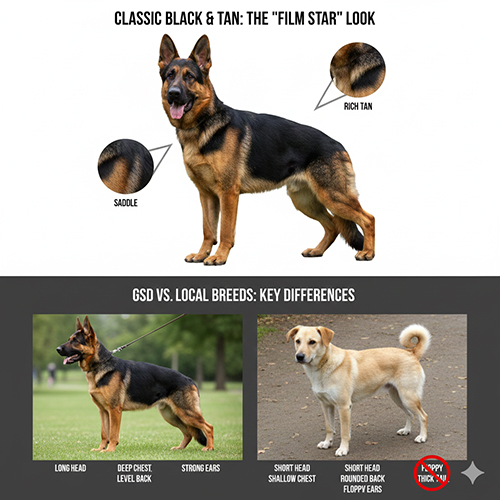 Chó Becgie Đức màu đen vàng yên ngựa cổ điển với ngoại hình chuẩn và mặt nạ đen rõ