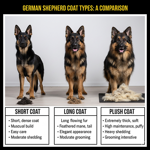 So sánh trực quan Becgie lông ngắn, lông dài và lông xù kèm lượng lông rụng để người nuôi dễ hiểu sự khác biệt