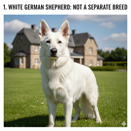 Chó Becgie trắng đứng thẳng trên bãi cỏ, tai dựng, dáng thể thao đặc trưng Becgie Đức