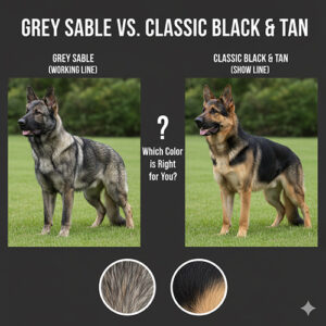 So sánh chó Becgie Đức màu xám sable và vàng đen cổ điển về ngoại hình và màu lông