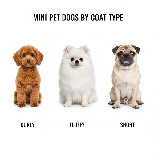 Chó cảnh mini theo kiểu lông xoăn xù và ngắn phổ biến