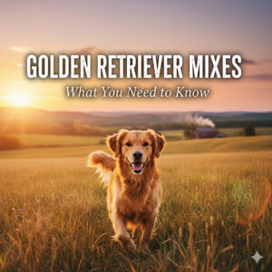 Chó Golden lai chạy trên cánh đồng lúc hoàng hôn – ảnh đại diện cho bài viết về các kiểu Golden Retriever lai, tính cách và kinh nghiệm nuôi