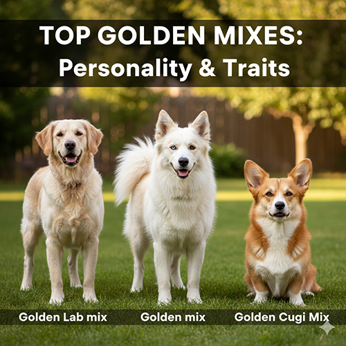 Ba bé chó Golden lai phổ biến: Golden lai Labrador, Golden mix lông trắng và Golden lai Corgi – ảnh minh họa cho các kiểu Golden mix hay gặp nhất