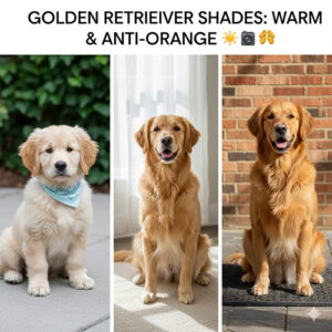 So sánh màu lông chó Golden Retriever: vàng kem, vàng và vàng nâu (giữ tone ấm, không ám cam)