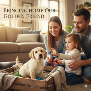 Chó Labrador con trong gia đình, chuẩn bị đón Labrador nhỏ về nhà