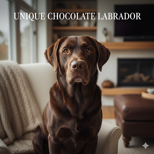 Chó Labrador màu nâu socola với ánh mắt trầm và bộ lông chocolate