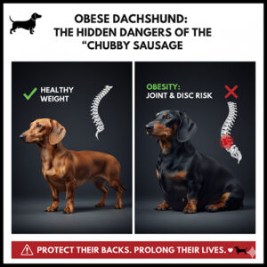 So sánh chó Lạp xưởng cân nặng chuẩn và chó xúc xích béo phì với nguy cơ thoát vị, tổn thương cột sống