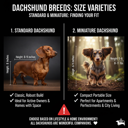 So sánh các size chó Lạp xưởng: tiêu chuẩn và dòng nhỏ, gợi ý chọn theo không gian sống