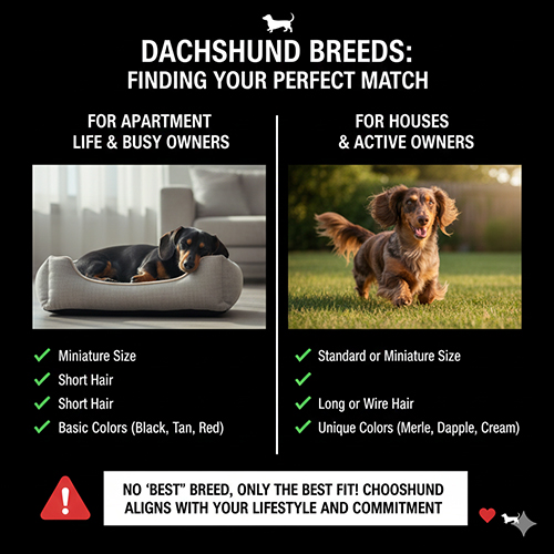 Gợi ý chọn dòng chó Lạp xưởng theo không gian sống và mức độ bận rộn của chủ