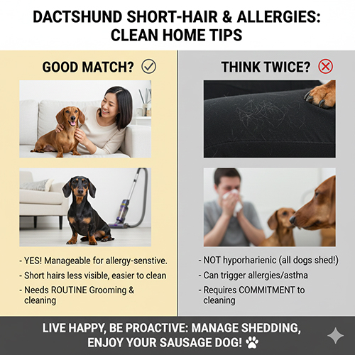 Chó Lạp xưởng lông ngắn có phù hợp với người nhạy cảm với lông chó hay không