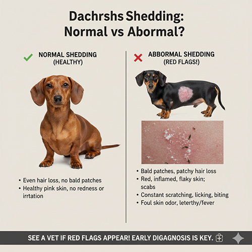 Phân biệt rụng lông bình thường và rụng lông bất thường ở chó Lạp xưởng