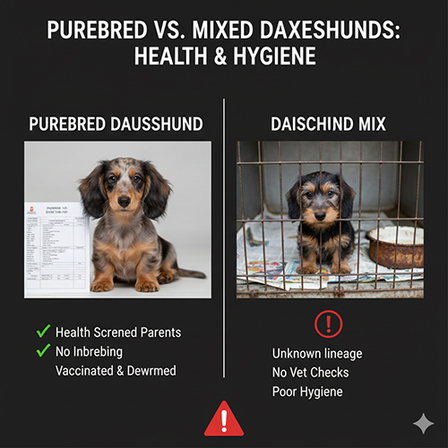 So sánh sức khỏe Dachshund thuần chủng và chó lai trong điều kiện nuôi khác nhau