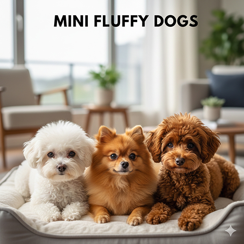 Chó lông xù mini như Pomeranian Bichon Frise và Poodle nằm trong căn hộ