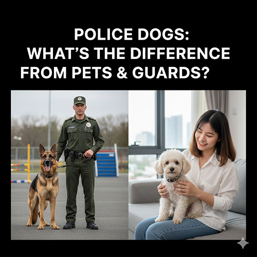 anh so sanh cho nghiep vu voi cho canh va cho bao ve mot ben la canh sat cung becgie mot ben la co gai om cho nho trong nha