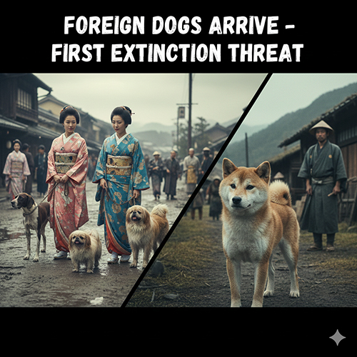 Hình minh họa chó ngoại xuất hiện tại Nhật khiến chó bản địa như Shiba bị đẩy ra vùng nông thôn