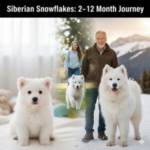 Chó Samoyed nhỏ và Samoyed con trong hành trình lớn lên từ 2–12 tháng