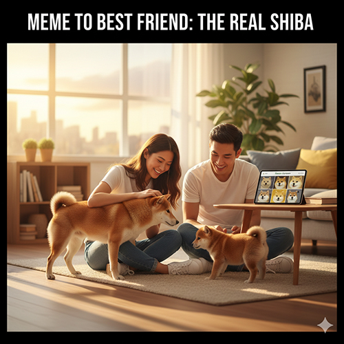 Gia đình trẻ chơi đùa cùng chó Shiba Inu trong nhà, khoảnh khắc đời thường ấm áp