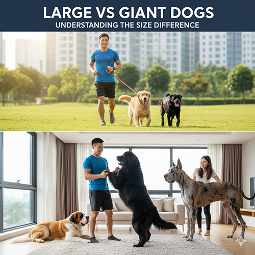 anh so sanh cho to va cho khong lo large vs giant dogs khac nhau nhu the nao