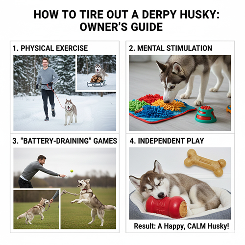 Hướng dẫn các cách chơi và vận động giúp chó Husky xả năng lượng và giảm hành vi phá phách