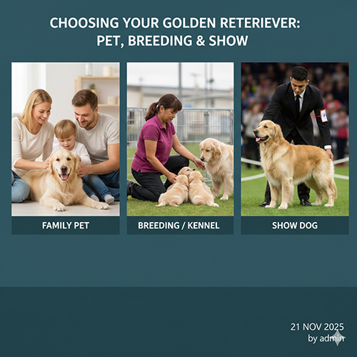 Ba nhóm chọn Golden thuần chủng theo mục đích: nuôi pet gia đình, sinh sản và show chuẩn