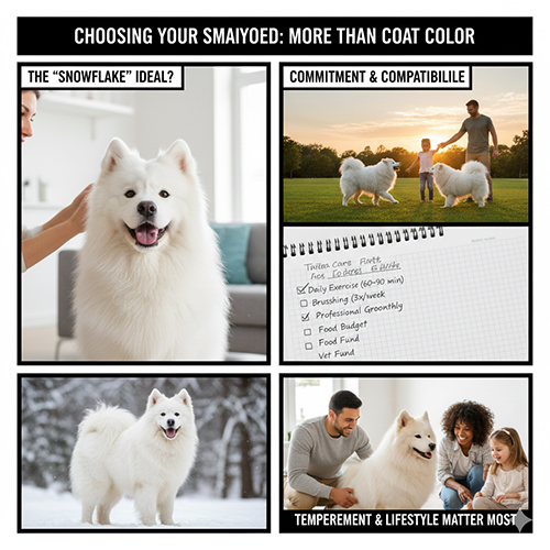 Gợi ý chọn màu lông chó Samoyed phù hợp với gia đình và phong cách sống