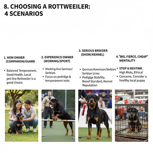 Hướng dẫn chọn chó Rottweiler Đức, Mỹ, Serbia hay Trung Quốc theo từng nhu cầu