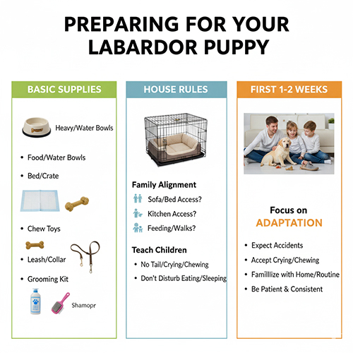 Chuẩn bị đồ dùng và tâm lý trước khi đón chó Labrador con về nhà