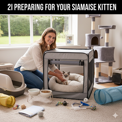 Chuẩn bị trước khi đón mèo Xiêm con về nhà – danh sách vật dụng cần thiết và cách sắp xếp góc an toàn cho bé