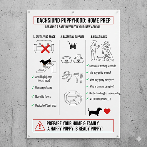 Chuẩn bị nhà cửa và đồ dùng cần thiết trước khi đón chó Lạp xưởng con