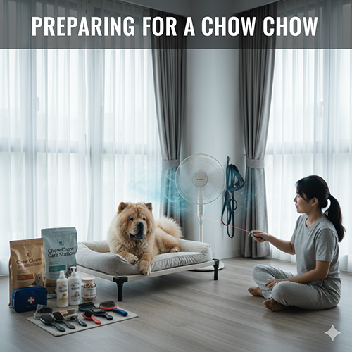 Chuẩn bị không gian và đồ dùng trước khi nuôi chó Chow Chow trong nhà