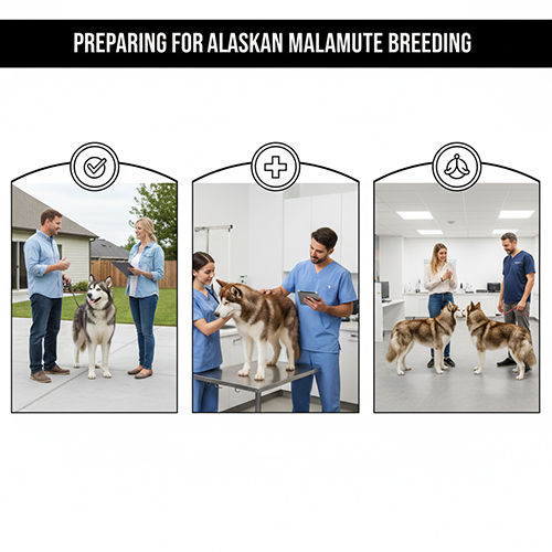 Chuẩn bị trước khi cho chó Alaska Malamute đi phối giống để buổi phối an toàn và hiệu quả