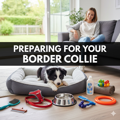 chuẩn bị không gian sống và dụng cụ cơ bản trước khi nuôi chó border collie trong nhà