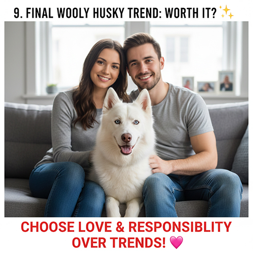 anh gia-dinh va husky wooly trang tuyet mat xanh ngoi tren sofa hanh phuc