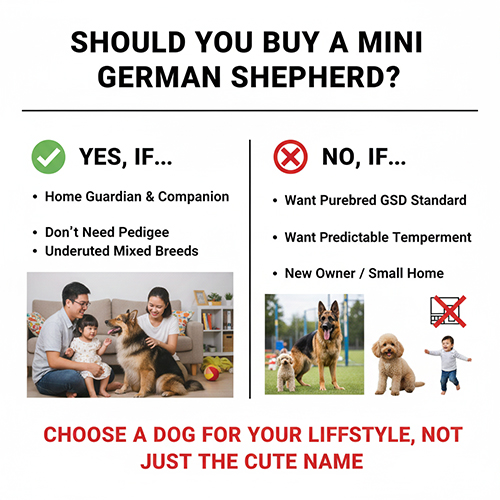 So sánh khi nên và không nên mua chó Becgie nhỏ, Becgie lùn tùy mục đích nuôi và kỳ vọng của chủ.