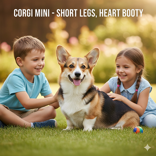Corgi mini chân ngắn mông tim thân thiện và thông minh