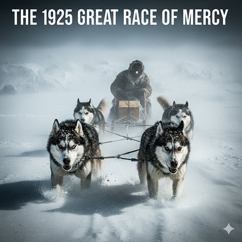 Đàn Husky kéo xe trong bão tuyết tái hiện cuộc đua huyết thanh năm 1925