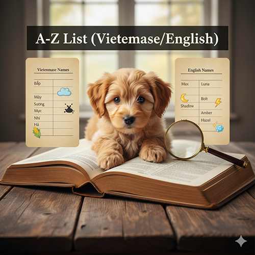 Danh sách tên chó A–Z bằng tiếng Việt và tiếng Anh – gợi ý nhanh hơn 100 tên dễ gọi và ý nghĩa