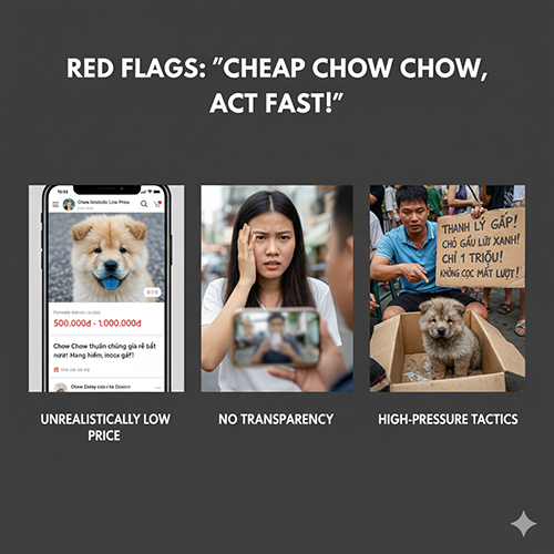 Dấu hiệu cần tránh khi gặp tin rao bán Chow Chow giá rẻ bất thường