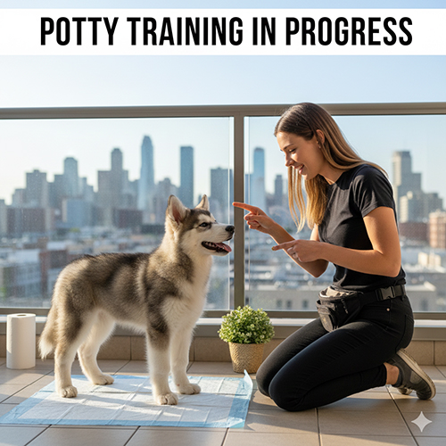 Dạy chó Alaska đi vệ sinh đúng chỗ trong nhà và chung cư