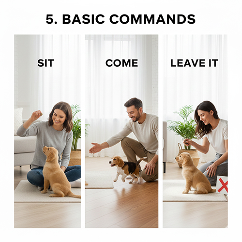 Dạy chó con nghe lời và nhận lệnh cơ bản như ngồi nằm lại đây