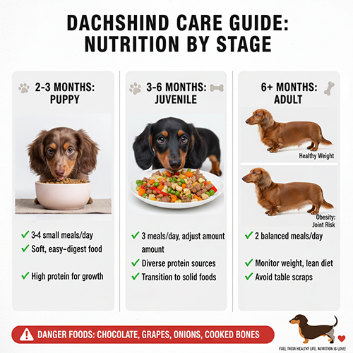 Dinh dưỡng cho chó Lạp xưởng theo từng giai đoạn từ puppy đến trưởng thành