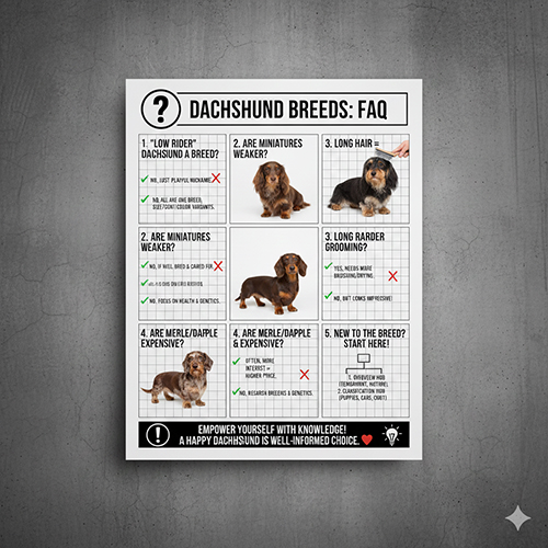 FAQ các dòng chó Lạp xưởng: giải đáp thắc mắc phổ biến về size, lông và màu lông