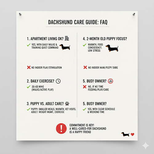 FAQ cách nuôi chó Lạp xưởng: vận động, ăn uống, chăm sóc và lưu ý cho puppy 2 tháng tuổi