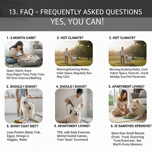 FAQ câu hỏi thường gặp khi nuôi chó Samoyed cho người mới
