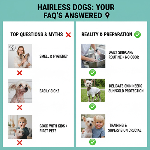 FAQ những câu hỏi thường gặp về chó không lông và cách chăm sóc thực tế