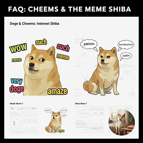 Hình minh họa Doge và Cheems – chó Shiba Inu meme nổi tiếng trong phần FAQ giải đáp