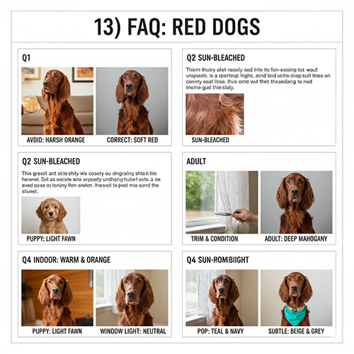 faq về chó đỏ gồm cháy màu bạc nắng chó con đổi màu và phụ kiện phù hợp