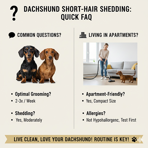 FAQ về chó Lạp xưởng lông ngắn: rụng lông, chăm sóc, nuôi chung cư và vấn đề dị ứng