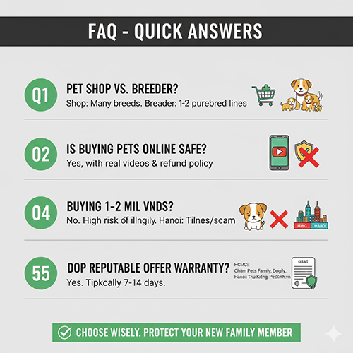 Câu hỏi thường gặp về shop chó cảnh uy tín và mua chó an toàn tại Việt Nam